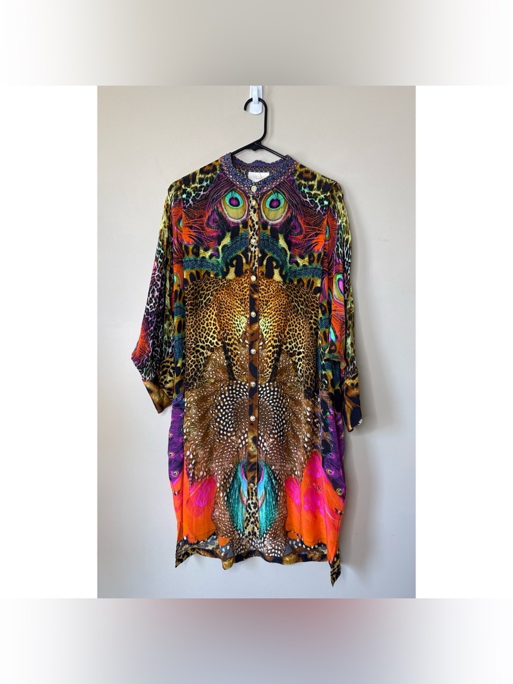 Camilla Xanadu Button Front Silk Dress Size Small